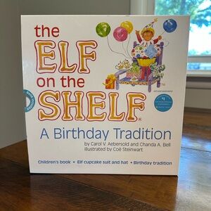 The Elf on a Shelf a Birthday Tradition w/Book. Pre-owned but never unboxed